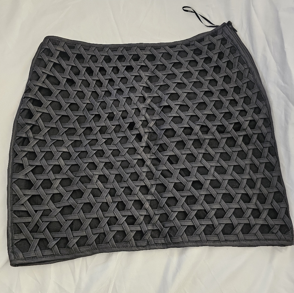 Elegant Black Woven Skirt